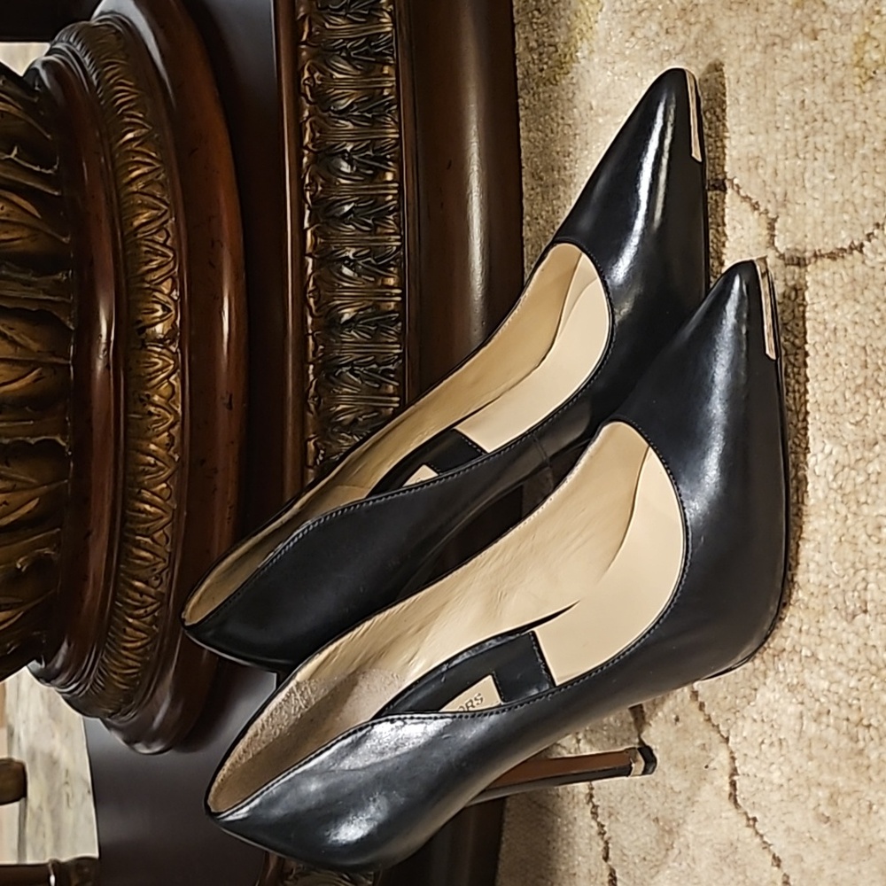 Michael Kors Black Leather Stiletto Vero Cuoio